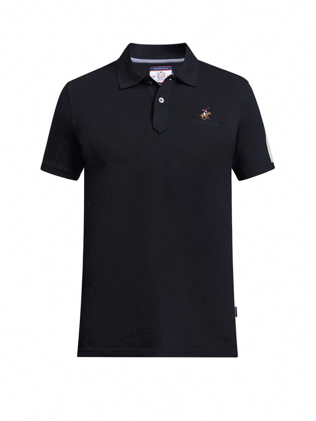 Beverly Hills Polo Club UK-TEAM SLEEVE SIGNATURE PONY POLO SHIRT BLACK