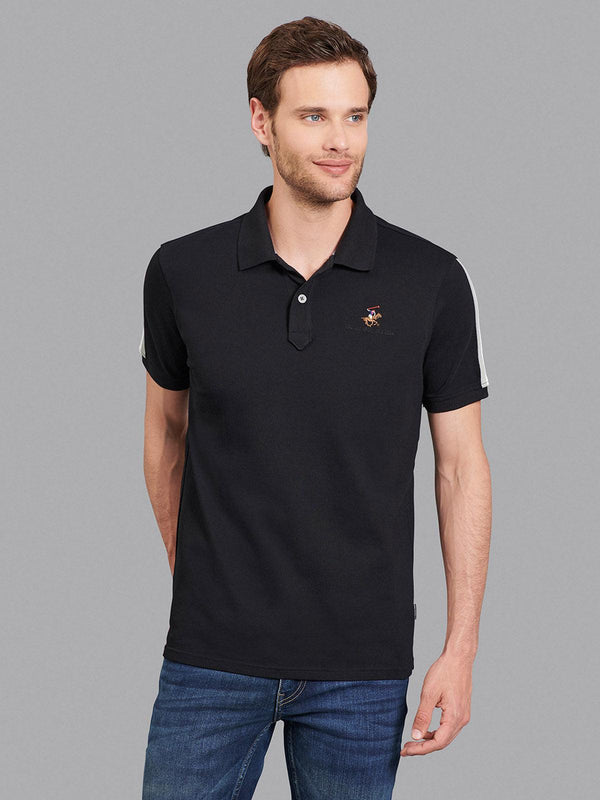 Beverly Hills Polo Club UK-TEAM SLEEVE SIGNATURE PONY POLO SHIRT BLACK