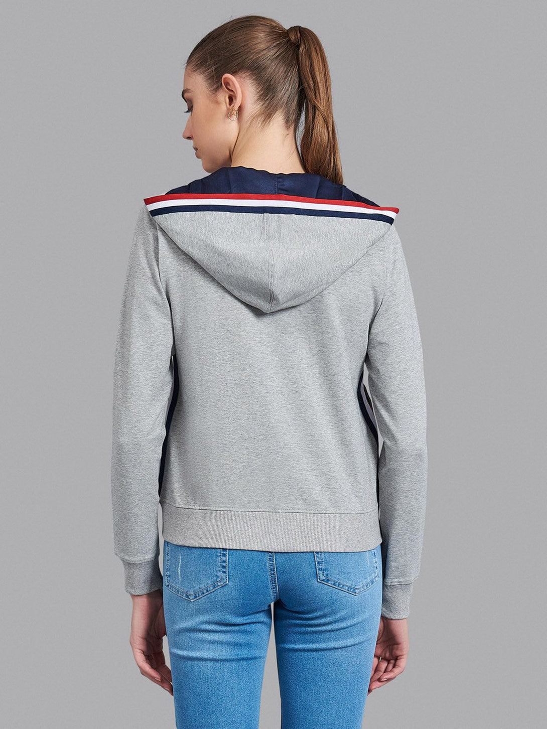 Beverly Hills Polo Club UK-TIPPED ZIP HOODIE HEATHER GREY