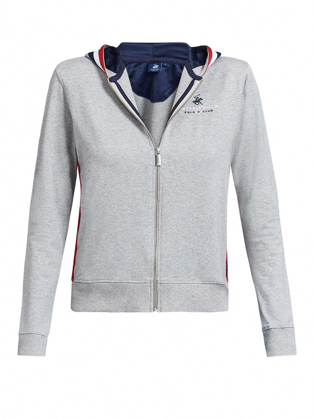 Beverly Hills Polo Club UK-TIPPED ZIP HOODIE HEATHER GREY