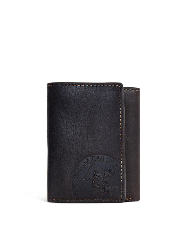 Beverly Hills Polo Club UK-TRIFOLD POLO PONY WALLET DARK BROWN