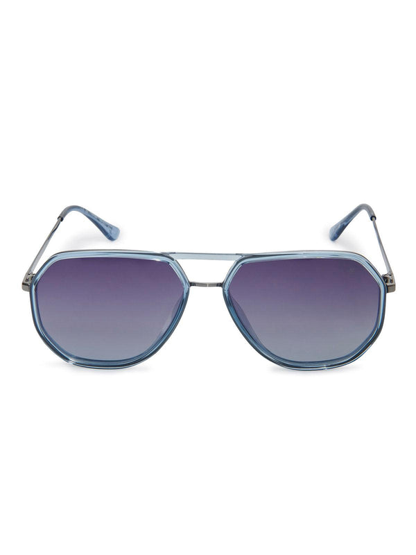 Beverly Hills Polo Club UK-ULTEM AVIATOR POLARISED SUNGLASSES BLUE GUNMETAL GRADIENT BLUE