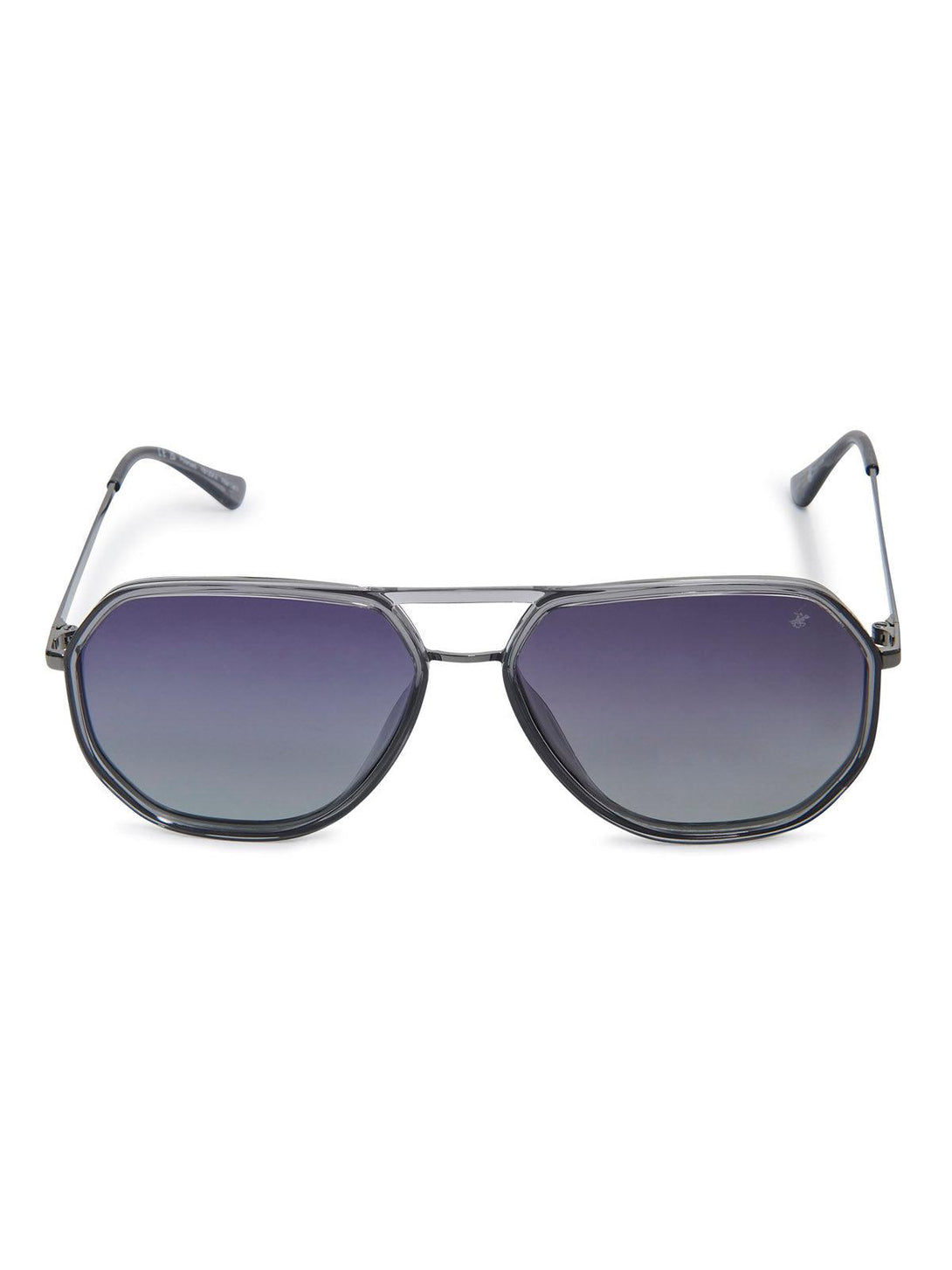 Beverly Hills Polo Club UK-ULTEM AVIATOR POLARISED SUNGLASSES GREY GUNMETAL GRADIENT GREY