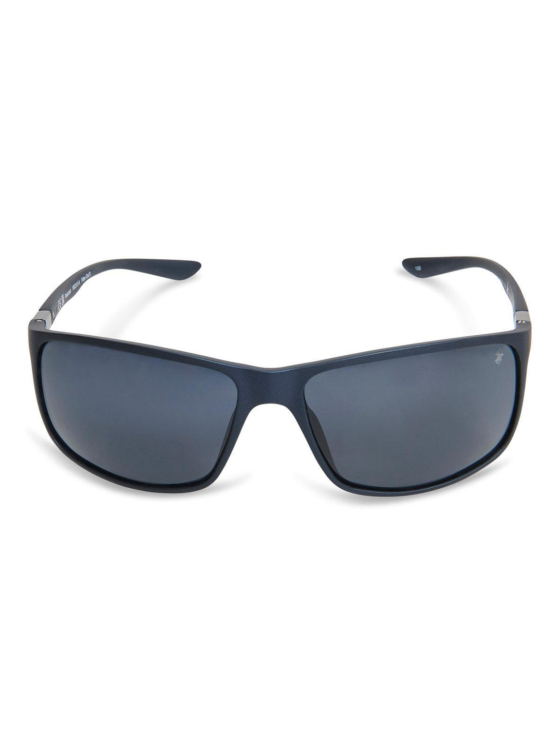 Beverly Hills Polo Club UK-ULTEM WRAP POLARISED SUNGLASSES SATIN NAVY SOLID SMOKE