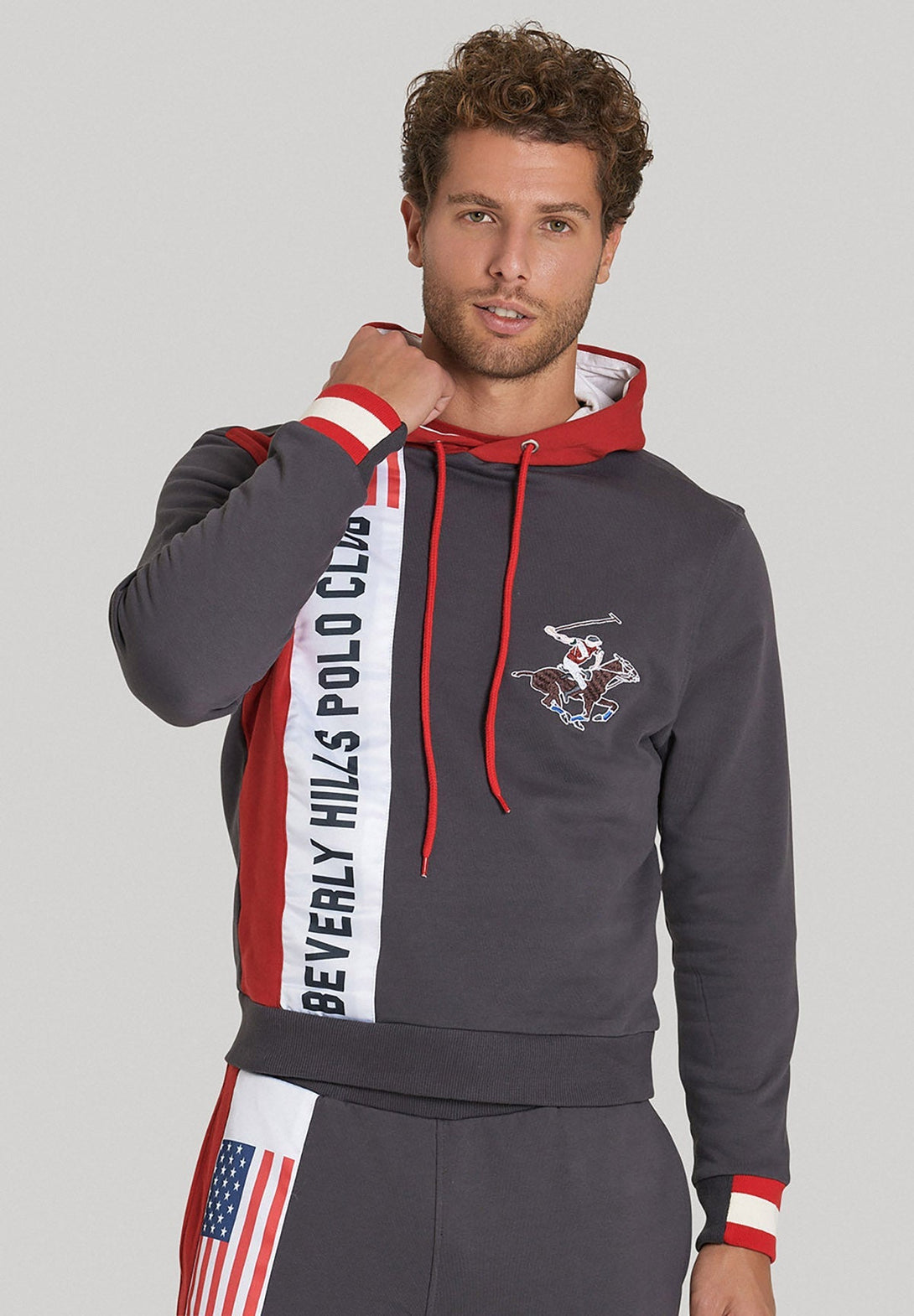 Beverly Hills Polo Club UK-US POLO PONY HOODIE DARK GREY