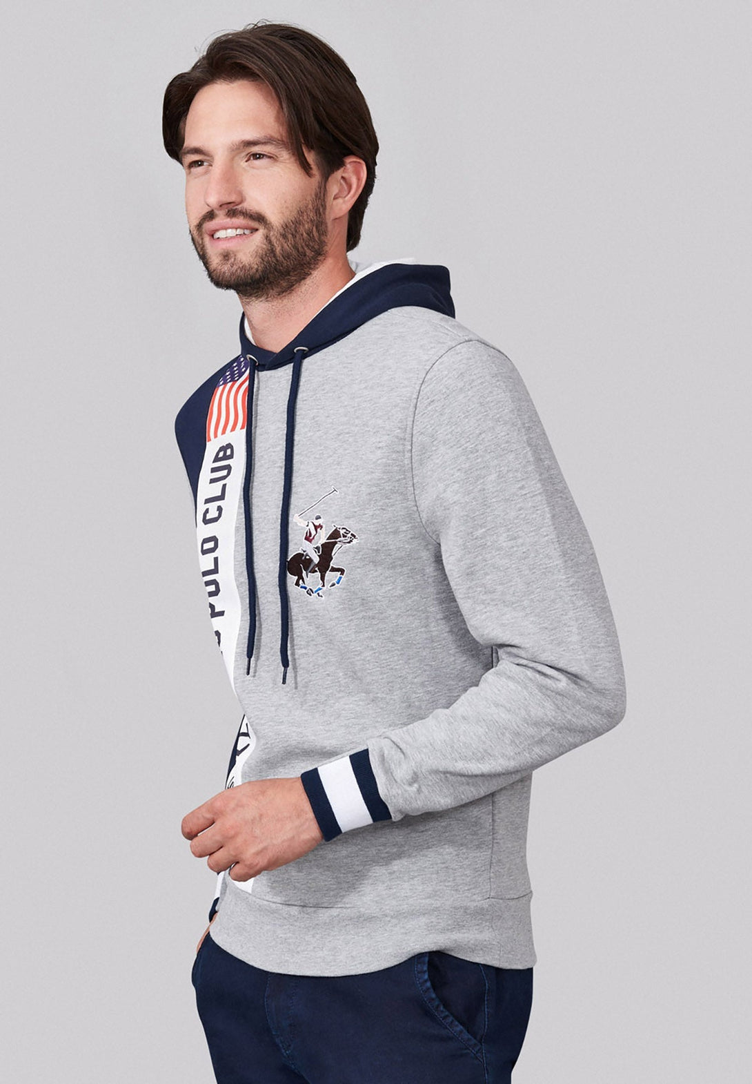 Beverly Hills Polo Club UK-US POLO PONY HOODIE HEATHER GREY