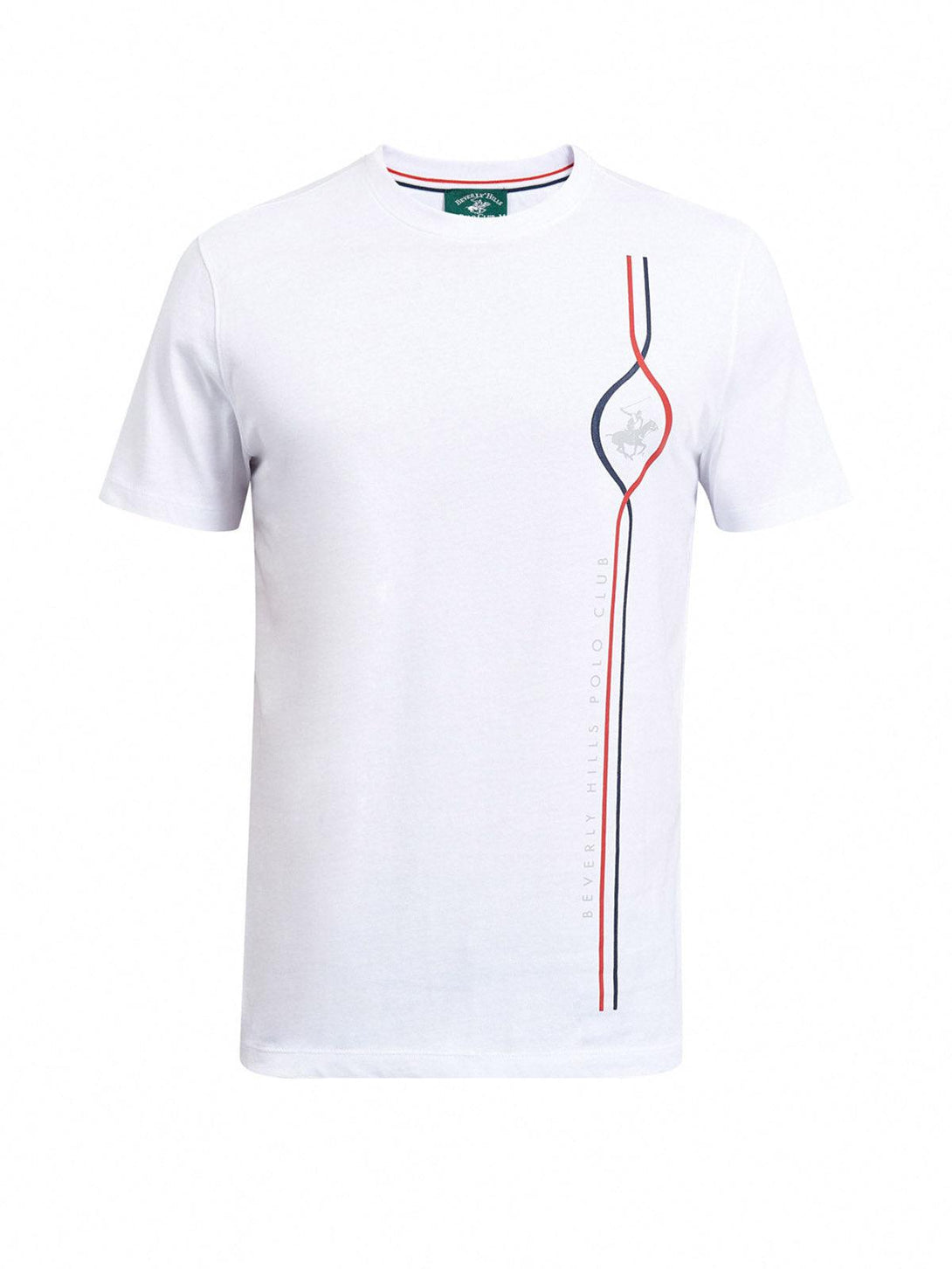 Beverly Hills Polo Club UK-VERTICAL TEAM LINES T-SHIRT WHITE